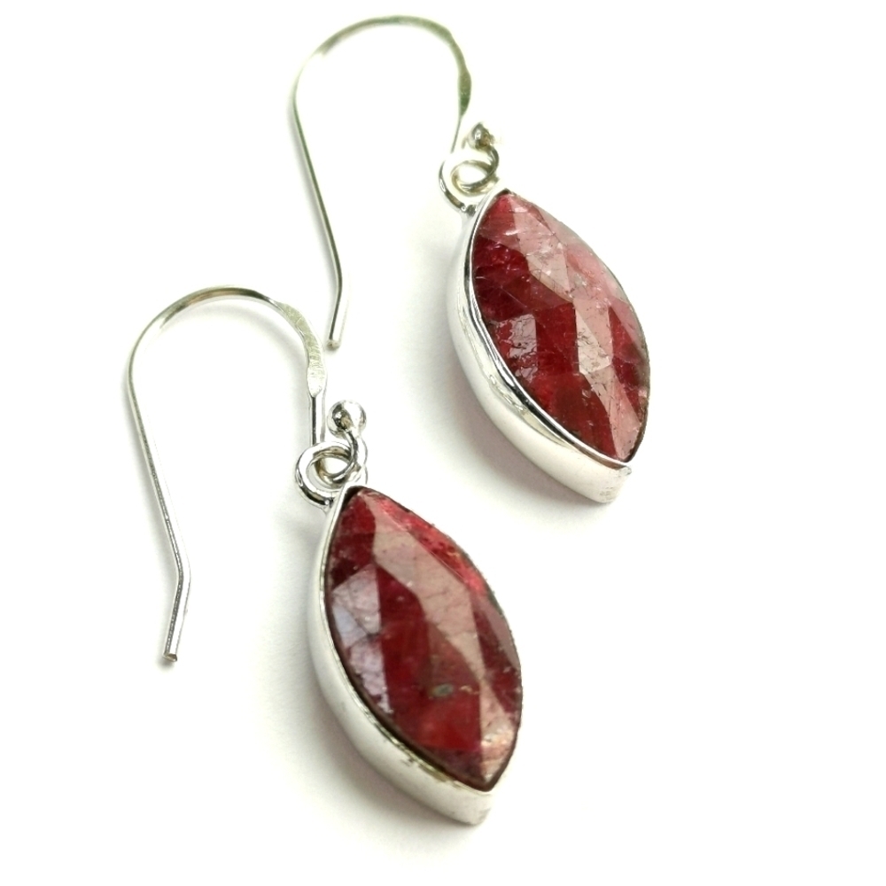 New Ruby in sterling silver earrings - Picture 7 of 7